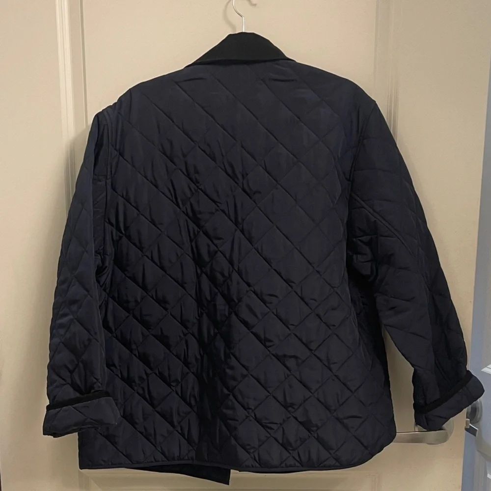Zara Navy Blue Quilted Puffer Jacket - Picture 3 of 7